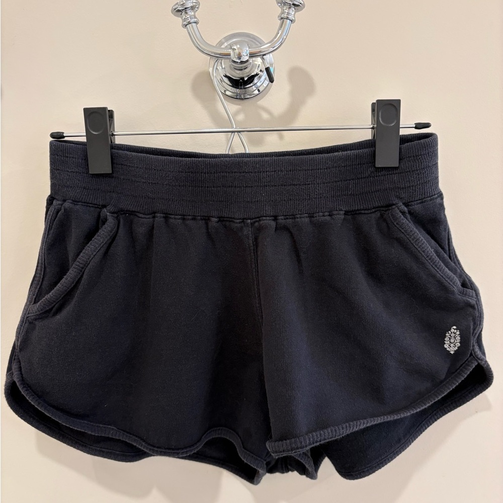 Free People Movement Get Set Shorts Black Cotton Size Small Athleisure Lounge - Picture 3 of 9